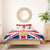 England Christmas Bedding Set with Red White Blue Santa Bus Tree and Three Lions Design - Wonder Print Shop