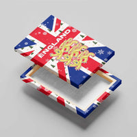 England Christmas Canvas Wall Art with Red White Blue Santa Bus Tree and Three Lions Design - Wonder Print Shop