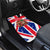 England Christmas Car Mats with Red White Blue Santa Bus Tree and Three Lions Design - Wonder Print Shop
