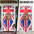 England Christmas Door Cover with Red White Blue Santa Bus Tree and Three Lions Design - Wonder Print Shop