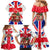 England Christmas Family Matching Mermaid Dress and Hawaiian Shirt with Red White Blue Santa Bus Tree and Three Lions Design - Wonder Print Shop