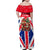 England Christmas Family Matching Off Shoulder Maxi Dress and Hawaiian Shirt with Red White Blue Santa Bus Tree and Three Lions Design - Wonder Print Shop