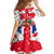 England Christmas Family Matching Off Shoulder Short Dress and Hawaiian Shirt with Red White Blue Santa Bus Tree and Three Lions Design - Wonder Print Shop