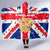 England Christmas Hooded Blanket with Red White Blue Santa Bus Tree and Three Lions Design - Wonder Print Shop