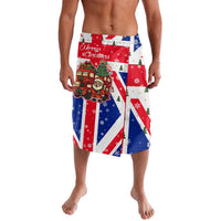 England Christmas Lavalava with Red White Blue Santa Bus Tree and Three Lions Design - Wonder Print Shop