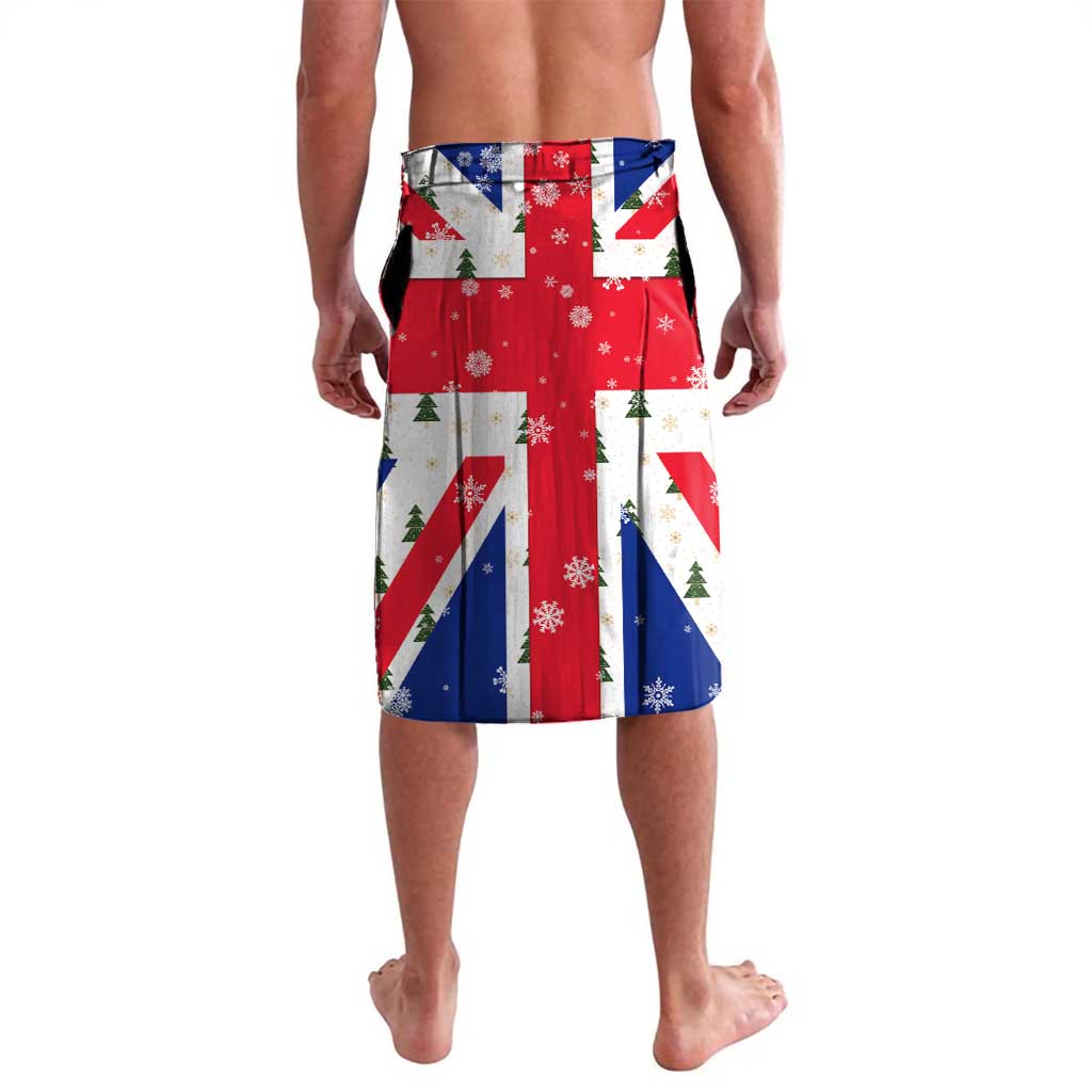 England Christmas Lavalava with Red White Blue Santa Bus Tree and Three Lions Design - Wonder Print Shop