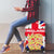 England Christmas Luggage Cover with Red White Blue Santa Bus Tree and Three Lions Design - Wonder Print Shop