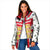 England Christmas Padded Jacket with Red White Blue Santa Bus Tree and Three Lions Design - Wonder Print Shop