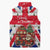 England Christmas Sleeveless Puffer Jacket with Red White Blue Santa Bus Tree and Three Lions Design - Wonder Print Shop