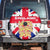 England Christmas Spare Tire Cover with Red White Blue Santa Bus Tree and Three Lions Design - Wonder Print Shop