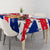 England Christmas Tablecloth with Red White Blue Santa Bus Tree and Three Lions Design - Wonder Print Shop