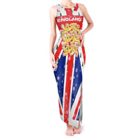 England Christmas Tank Maxi Dress with Red White Blue Santa Bus Tree and Three Lions Design - Wonder Print Shop