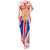 England Christmas Tank Maxi Dress with Red White Blue Santa Bus Tree and Three Lions Design - Wonder Print Shop
