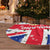 England Christmas Tree Skirt with Red White Blue Santa Bus Tree and Three Lions Design - Wonder Print Shop