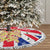 England Christmas Tree Skirt with Red White Blue Santa Bus Tree and Three Lions Design - Wonder Print Shop