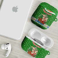 Portugal Christmas AirPods Case with Green Red Santa Ship Tree and Coat of Arms - Wonder Print Shop