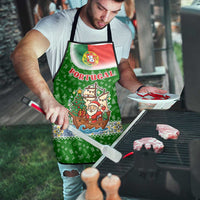 Portugal Christmas Apron with Green Red Santa Ship Tree and Coat of Arms - Wonder Print Shop