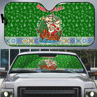 Portugal Christmas Auto Sun Shade with Green Red Santa Ship Tree and Coat of Arms - Wonder Print Shop