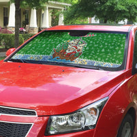 Portugal Christmas Auto Sun Shade with Green Red Santa Ship Tree and Coat of Arms - Wonder Print Shop