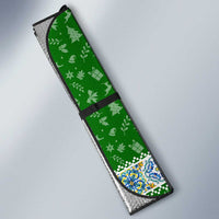 Portugal Christmas Auto Sun Shade with Green Red Santa Ship Tree and Coat of Arms - Wonder Print Shop