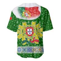 Portugal Christmas Baseball Jersey with Green Red Santa Ship Tree and Coat of Arms - Wonder Print Shop