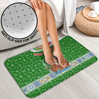 Portugal Christmas Bathroom Set with Green Red Santa Ship Tree and Coat of Arms - Wonder Print Shop