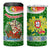 Portugal Christmas 4 in 1 Can Cooler Tumbler with Green Red Santa Ship Tree and Coat of Arms - Wonder Print Shop