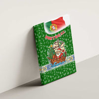 Portugal Christmas Canvas Wall Art with Green Red Santa Ship Tree and Coat of Arms - Wonder Print Shop