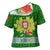 Portugal Christmas Cross Shoulder Shirt with Green Red Santa Ship Tree and Coat of Arms - Wonder Print Shop