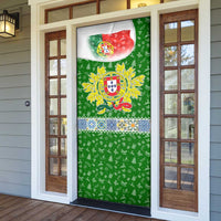 Portugal Christmas Door Cover with Green Red Santa Ship Tree and Coat of Arms - Wonder Print Shop