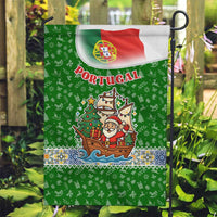 Portugal Christmas Garden Flag with Green Red Santa Ship Tree and Coat of Arms - Wonder Print Shop
