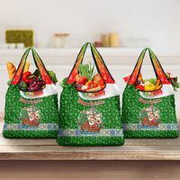 Portugal Christmas Grocery Bag with Green Red Santa Ship Tree and Coat of Arms - Wonder Print Shop