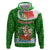 Portugal Christmas Hoodie with Green Red Santa Ship Tree and Coat of Arms - Wonder Print Shop