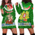 Portugal Christmas Hoodie Dress with Green Red Santa Ship Tree and Coat of Arms - Wonder Print Shop