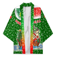 Portugal Christmas Kimono with Green Red Santa Ship Tree and Coat of Arms - Wonder Print Shop