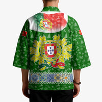 Portugal Christmas Kimono with Green Red Santa Ship Tree and Coat of Arms - Wonder Print Shop