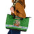 Portugal Christmas Leather Tote Bag with Green Red Santa Ship Tree and Coat of Arms - Wonder Print Shop