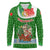 Portugal Christmas Long Sleeve Polo Shirt with Green Red Santa Ship Tree and Coat of Arms - Wonder Print Shop