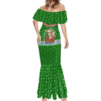 Portugal Christmas Mermaid Dress with Green Red Santa Ship Tree and Coat of Arms - Wonder Print Shop