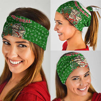 Portugal Christmas Neck Gaiter with Green Red Santa Ship Tree and Coat of Arms - Wonder Print Shop