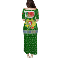 Portugal Christmas Puletasi with Green Red Santa Ship Tree and Coat of Arms - Wonder Print Shop