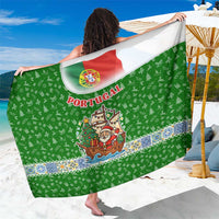 Portugal Christmas Sarong with Green Red Santa Ship Tree and Coat of Arms - Wonder Print Shop