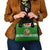 Portugal Christmas Shoulder Handbag with Green Red Santa Ship Tree and Coat of Arms - Wonder Print Shop