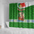 Portugal Christmas Shower Curtain with Green Red Santa Ship Tree and Coat of Arms - Wonder Print Shop