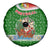 Portugal Christmas Spare Tire Cover with Green Red Santa Ship Tree and Coat of Arms - Wonder Print Shop