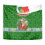Portugal Christmas Tapestry with Green Red Santa Ship Tree and Coat of Arms - Wonder Print Shop