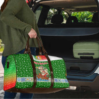 Portugal Christmas Travel Bag with Green Red Santa Ship Tree and Coat of Arms - Wonder Print Shop