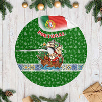 Portugal Christmas Tree Skirt with Green Red Santa Ship Tree and Coat of Arms - Wonder Print Shop