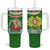 Portugal Christmas Tumbler With Handle with Green Red Santa Ship Tree and Coat of Arms - Wonder Print Shop