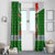 Portugal Christmas Window Curtain with Green Red Santa Ship Tree and Coat of Arms - Wonder Print Shop
